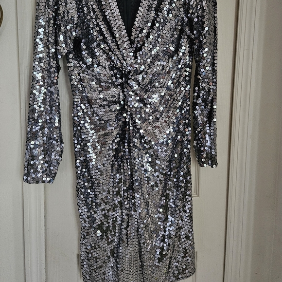 Vtg Silver Party Dress - Picture 2 of 4